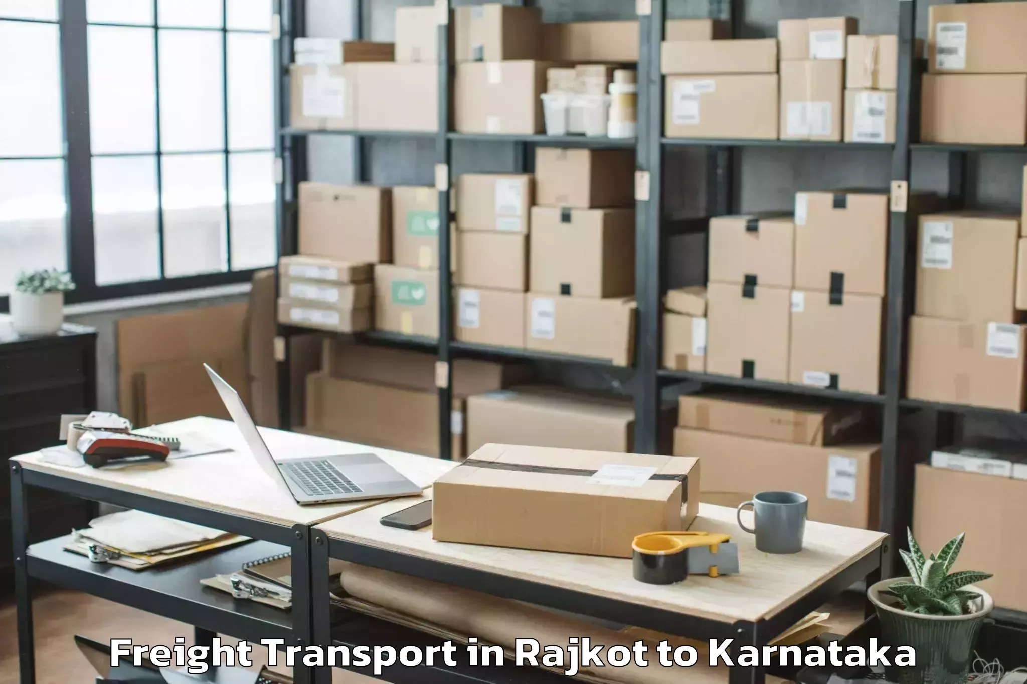 Top Rajkot to Davangere University Davangere Freight Transport Available